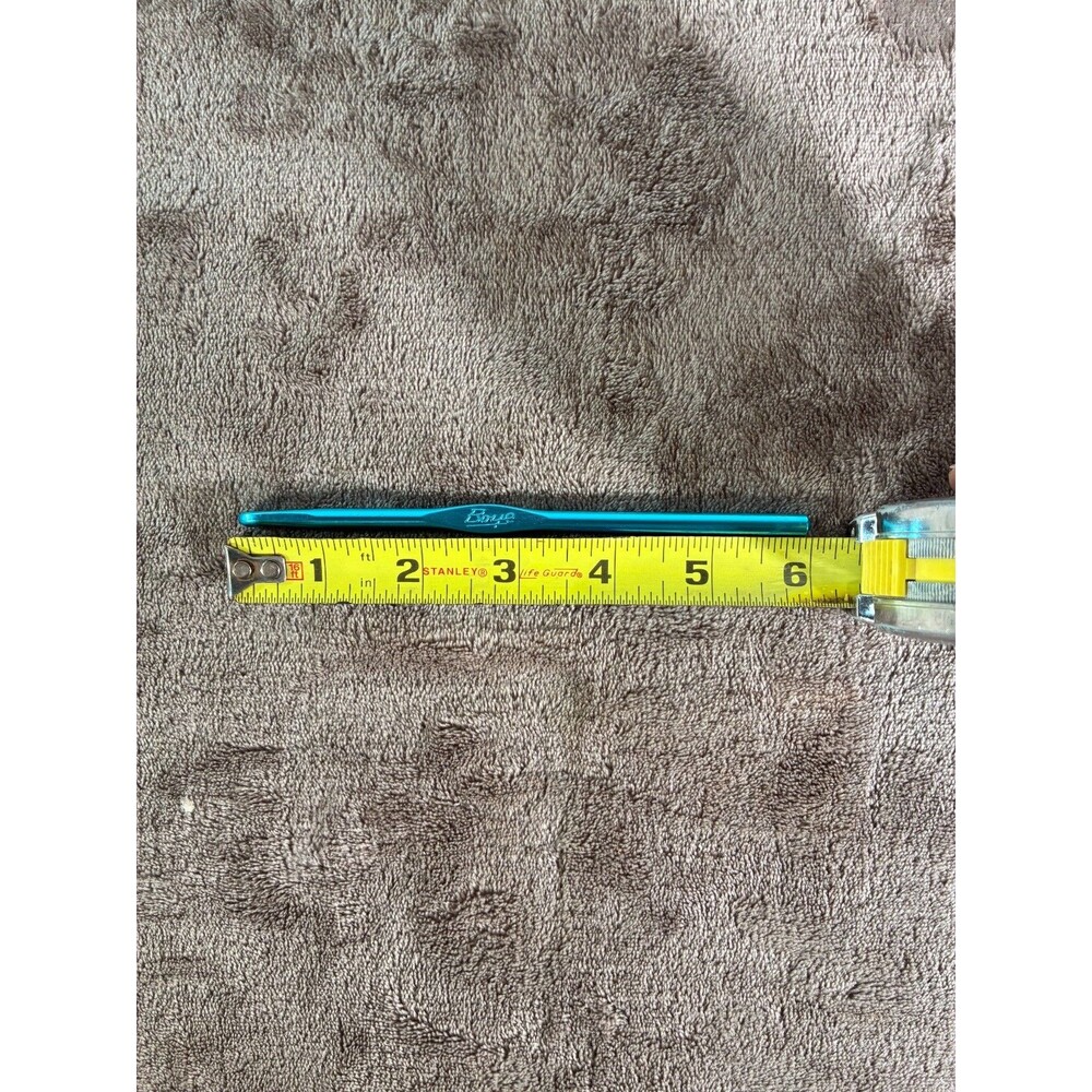 Boye J/10 5.75mm Aluminum Crochet Hook Teal Blue 6" Knitting Craft Tool